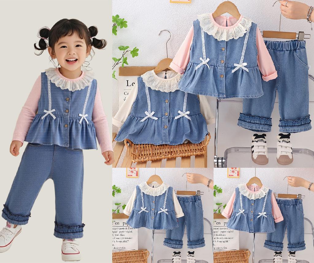 Kids Casual Long-Sleeve Set, Comfortable Daily Wear Outfits