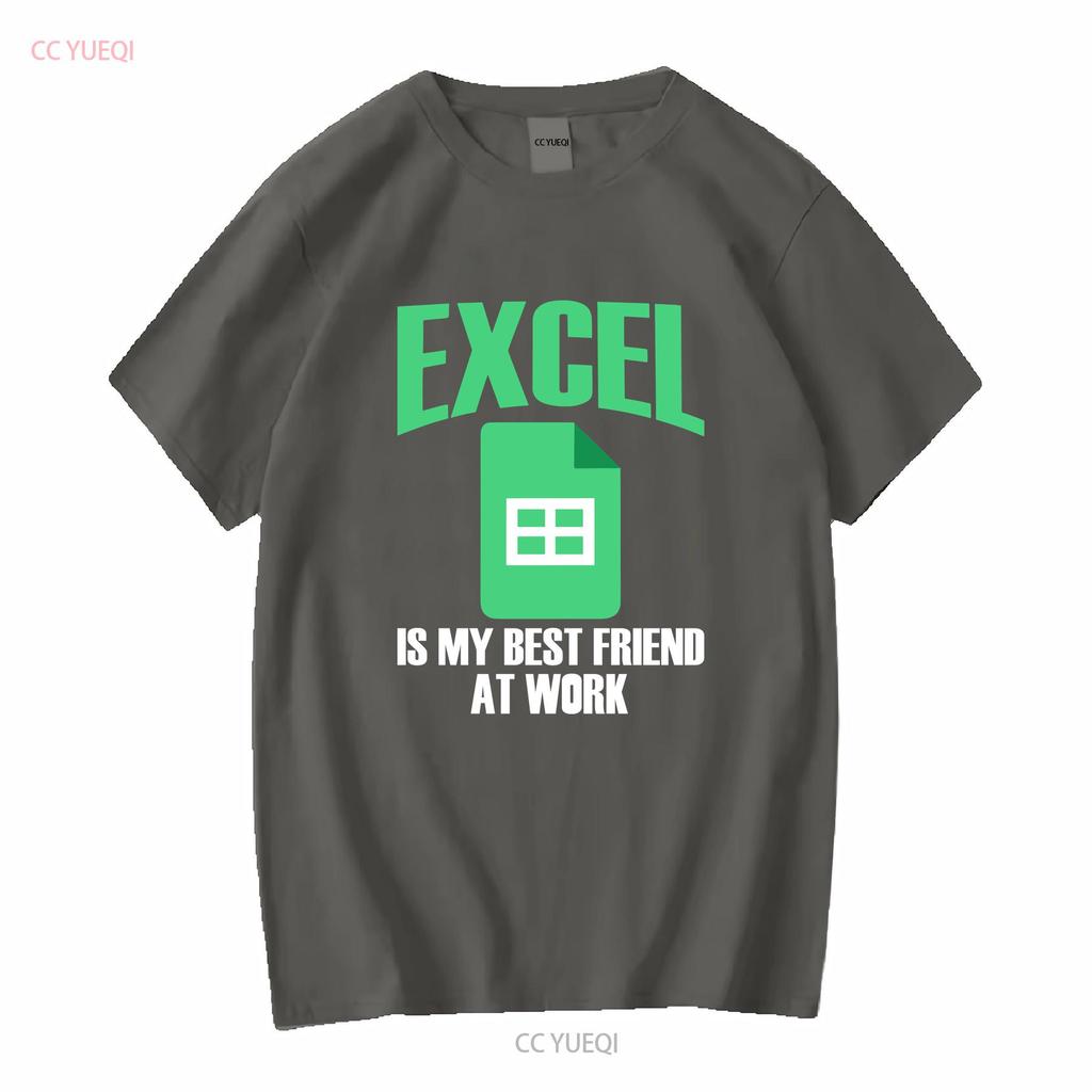 Excel My Best Friend At Work T Shirt Vintage Washed Comfortable Top For Everyday Wear Stretched Versatile Breathable Graphic