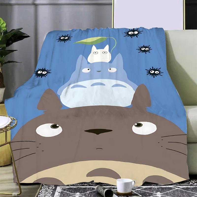 Cartoon Printed Blanket Picnic Blankets Warm Blanket Soft and Comfortable Blanket T-TotoroS Home Travel Birthday Gift