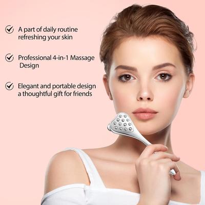 4-in-1 Face Roller & Gua Sha Tool for Women Facial Massager for Puffiness Reduction Anti-Aging Skin Tightening Beauty Spa Tool