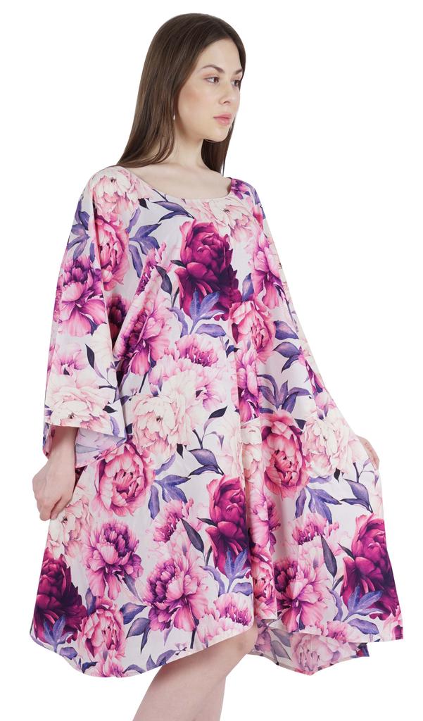Moomaya Women  s  Short  Tunic  Kaftan  Casual Kimono Mini Beach Dress Swimsuit Cover Up
