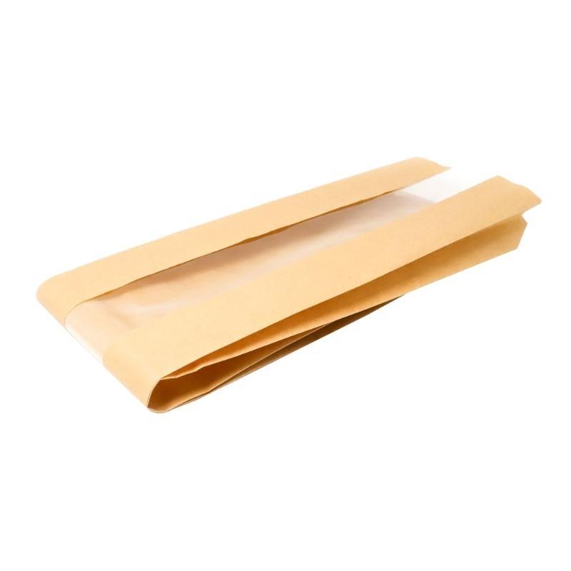 50 Stück Gelbe Brothüllen Papier Brottüte mit Fenster Brottüte Praktische Tüte für Baguette Keksverpackungen