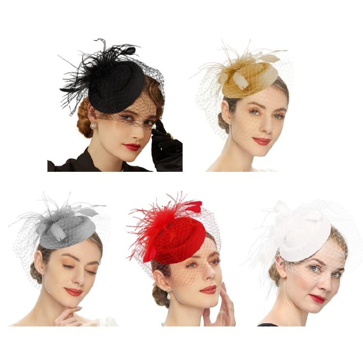 Breathable Meshes Veil Bridal Mantilla Fancy Dress Headbands Adjustable Headwear for Weddings and Event