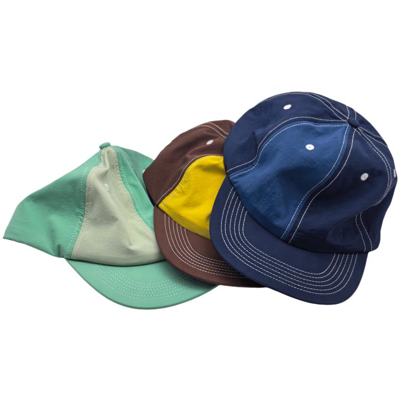 Factory Custom Quick Drying Unstructured Snapback Dad Cap Flat Brim 6 Panel Contrast Color Breathable Waterproof 100% Polyester