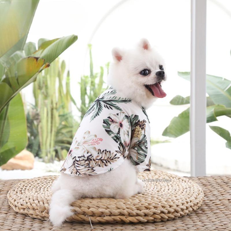Dog T-Shirts Thin Breathable Summer Hawaiian Beach Style Pet Clothes for Small Medium Puppy Cat Vest Chihuahua Yorkies Poodle