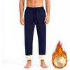 Men's Drawstring Pocket Fleece-Lined Straight-Leg Casual Pants