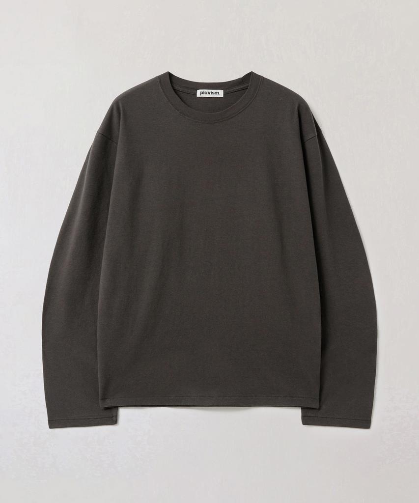 Peullabijeum Men Plain Relaxed Long Sleeve T-Shirt - Dark Gray