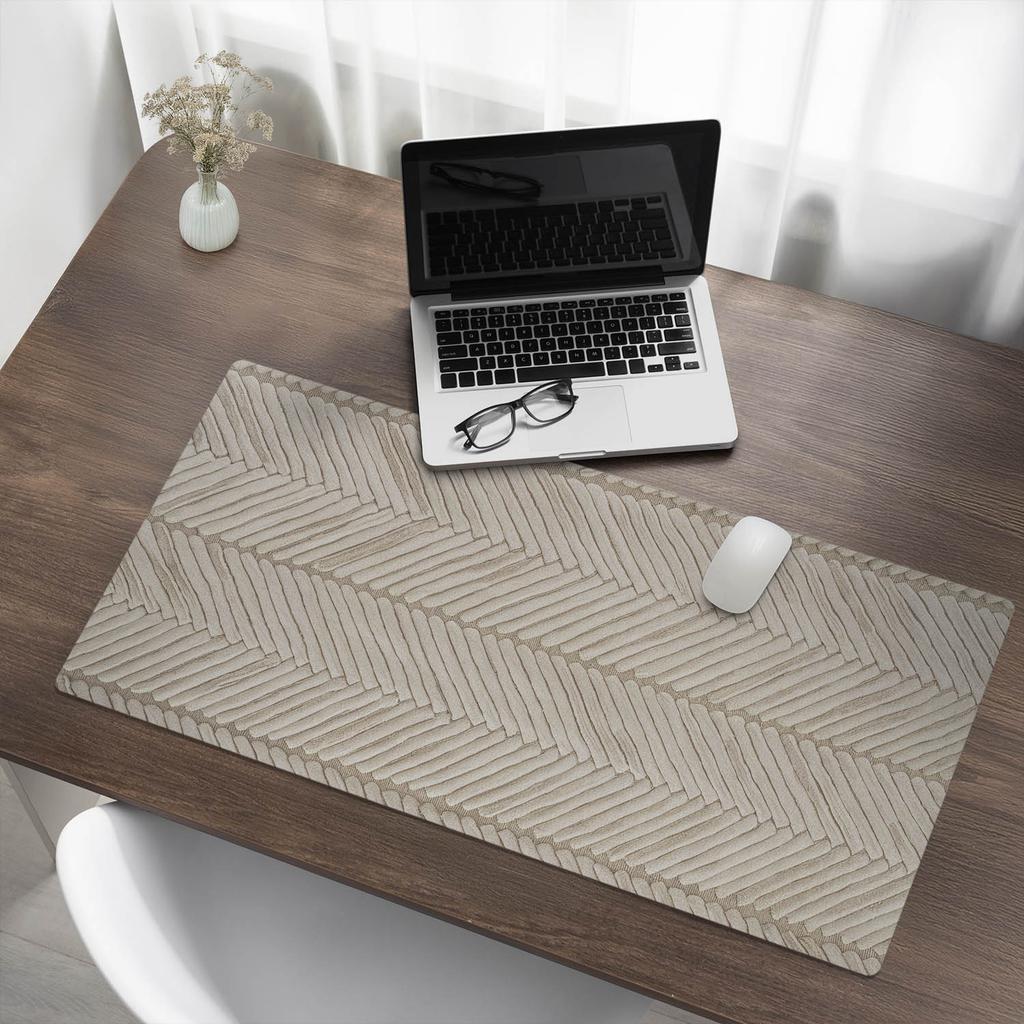 Modern Protective Keyboard Mat Braided Herringbone Pattern 100X50 Cm