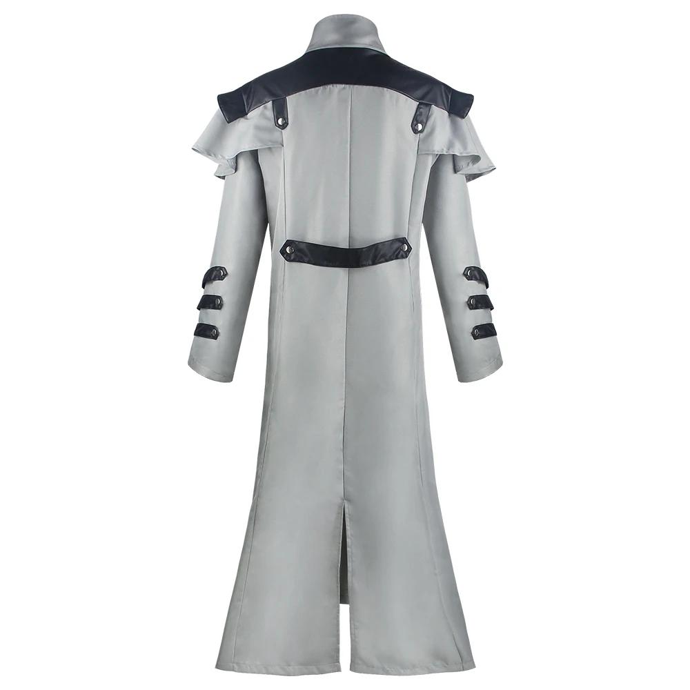 Vintage Halloween Středověký Steampunk Assassin Elfové Pirátský kostým Dospělí muži Černá Dlouhá dělená bunda Gotická zbroj Kožené kabáty