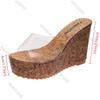 PVC Transparente Keilabsatz Plateau Sandalen Hohe Absätze Sommer Peep Toe Damen Hausschuhe Dicke Sohle Strandurlaub Schuhe