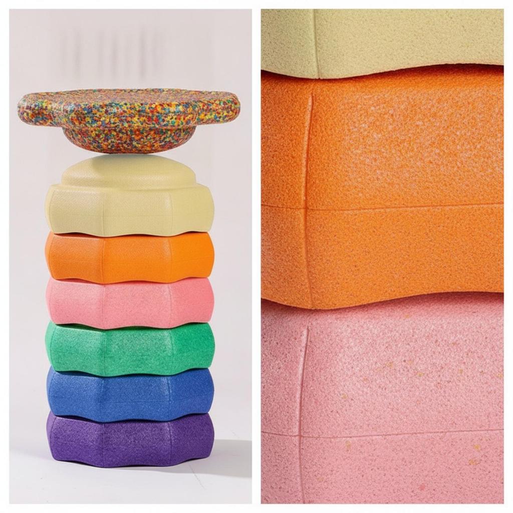 6 Pieces 2in1 Balance Stepping Stone | Rounded LowProfile Design, with