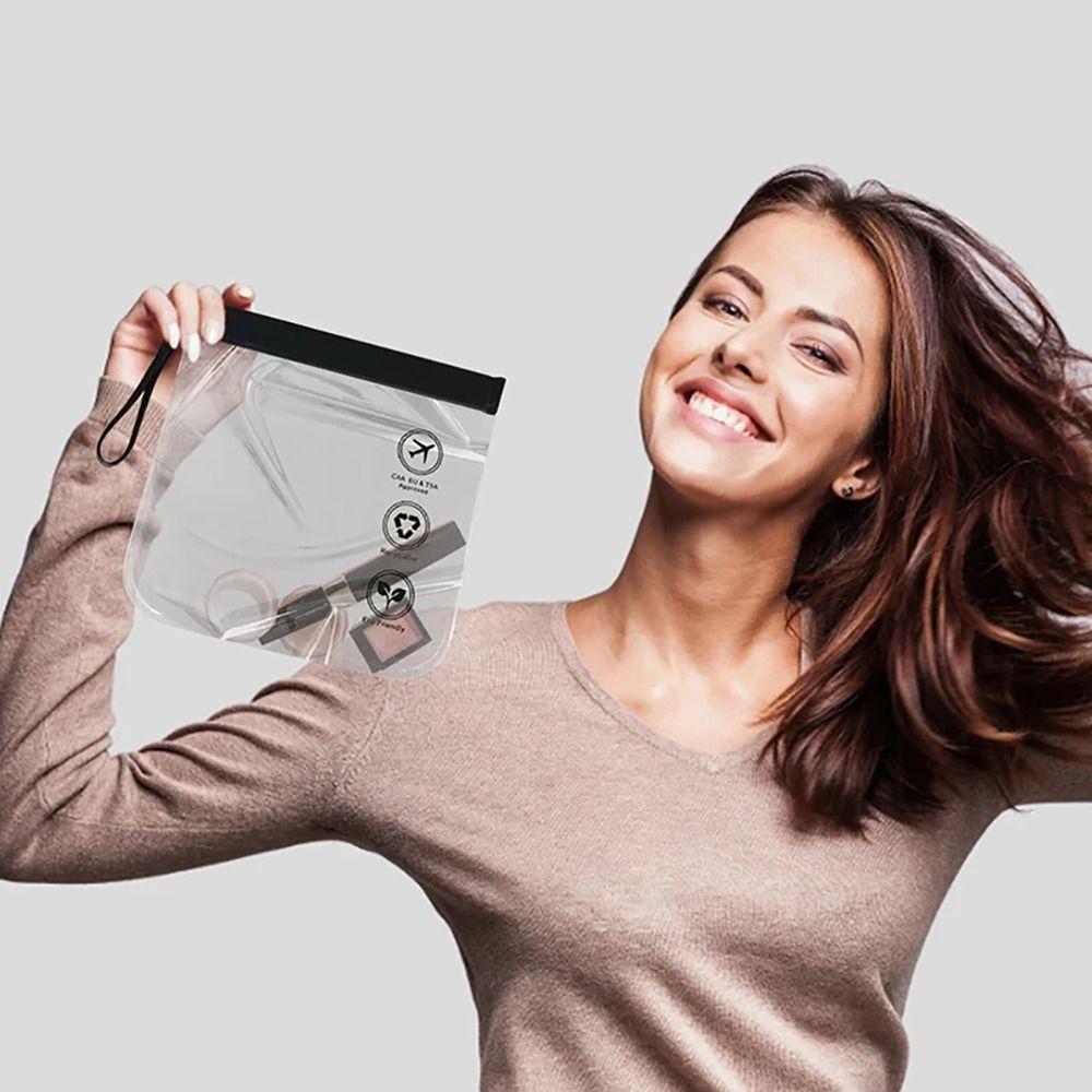 1Pcs Waterproof Flight Make Up Bag Transparent Cleaning Storage Organizer Toiletry Bag  For Women
