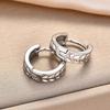 European & American French Retro Leaf Flower Gold-Plated Hoop Earrings