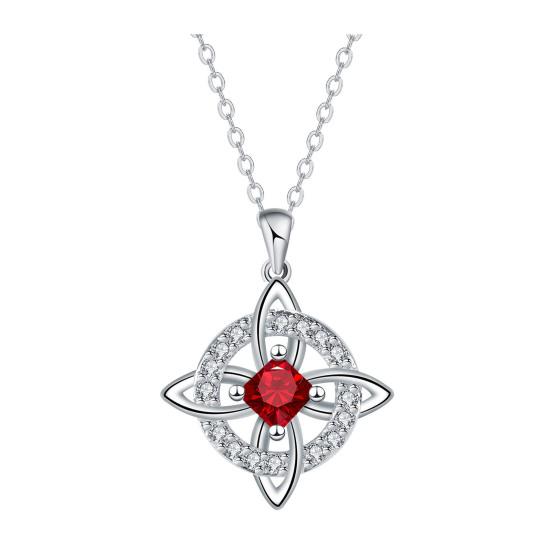 Celtic Knot Necklace Witches Knot Birthstone Necklace Sparkling Celtic Symbol Necklace Wiccan Spiritual Jewelry Gift for Women Mom Wife Girlfriend