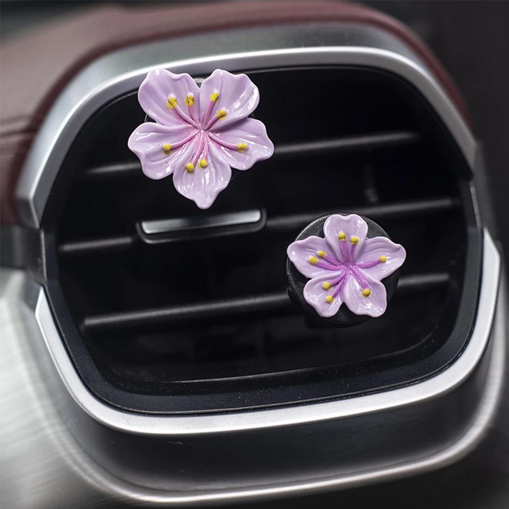 

Car Peach Flower Daisy Flower Car Perfume Clip Car Aromatherapy Air Conditioner Fresh Interior Decoration Aromatizante Para Auto