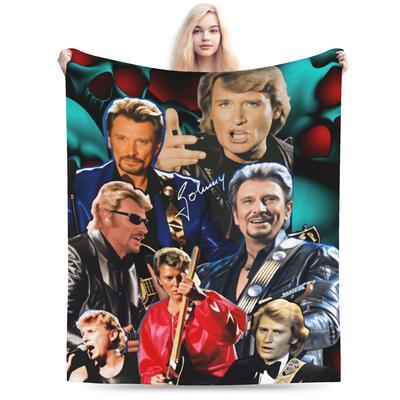 3D Printing Johnny Hallyday French Singer Plush Blanket Girls Boys  Flannel Throw Blanket For Outdoor Warm Soft Bedspread Gift