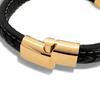 Accessories 17cm Gold Bracelet Leather Bangle Arm Jewelry Braided Wrap Chain Bracelet [SERASAR] Men's