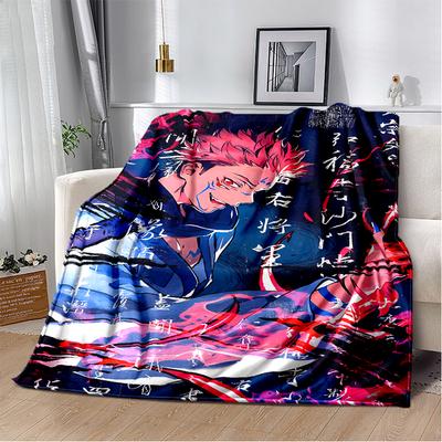 3D Jujutsu Kaisen Anime Cartoon Itadori Yuji Weiche Flanelldecke, Überwurfdecke Bequeme Decke für Picknick Betten Sofa Zuhause