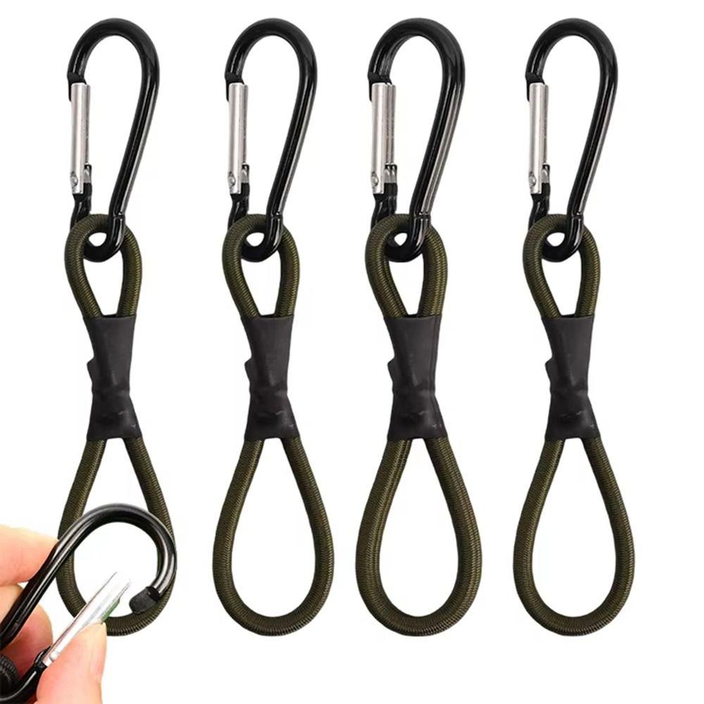 4 Stück Starkes Elastisches Fixierseil Elastisches Spanngummi Befestigungskordeln Schnur mit Karabiner Campingausrüstung