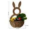 Handwoven Rabbits Ear Shape Flower Basket Natural Rattan Breathable Flower Holder for Home Decors and Storage