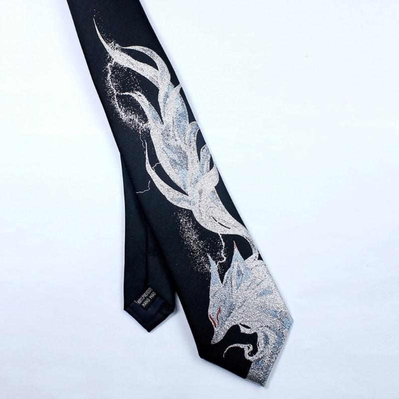 Fashion Necktie for Girls Cosplay Anime Party Nine Tailed Foxes Pattern Neckwear
