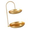 2 Tier Iron Fruit Serving Tray Waterproof Multi Tier Storage Platter for Coffee Table Party