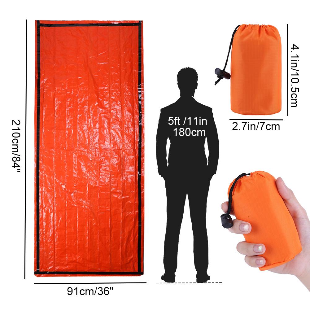 Emergency Sleeping Bag Camping Sleeping Bag Waterproof Tac Bivvy Bag Multi-Function with Carabiner for Sleep Survival Shelter