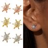 Boucles d'oreilles Puces Étoile Femme Puces d'Oreille Étoile Strass Puces Scintillantes Minimalistes Port Quotidien Fête