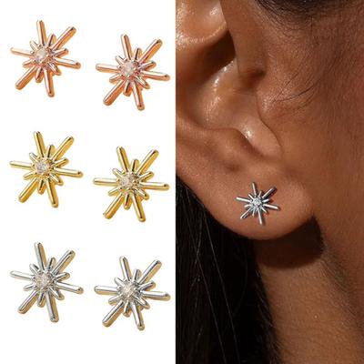 Star Stud Earrings Women Rhinestone Star Ear Studs Minimalist Sparkling Studs Daily Wear Party