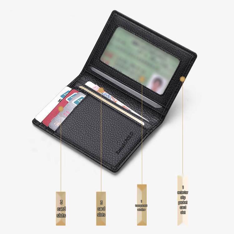 Bozton Paul Men's Ultra-Thin Genuine Leather Card and ID Wallet