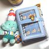 A7 Pink Blue Binder Korean Heart Postcard Window Photocard Note Diary Planner Leather Cover Stationery Sketchbook