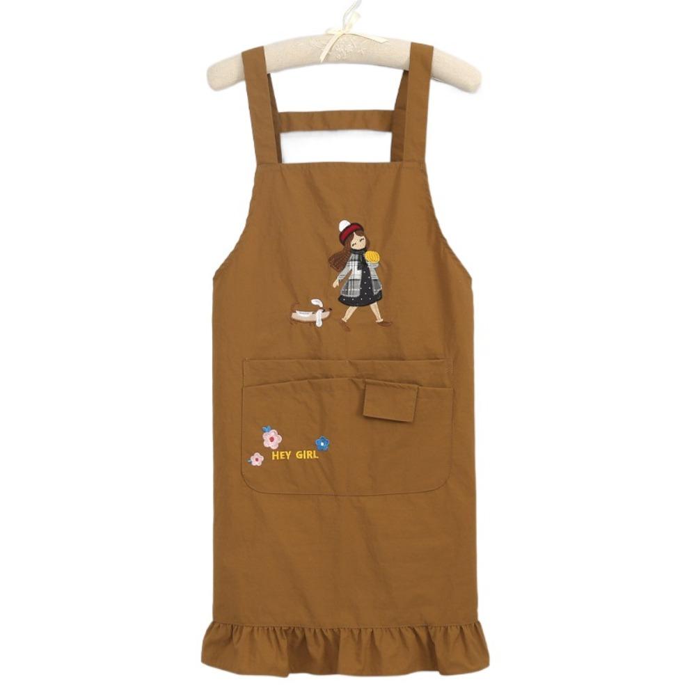 

Oil-proof Fashionable Apron Waterproof BBQ Apron Cleaning Tool Waiter Apron Coffee Shop коричневий