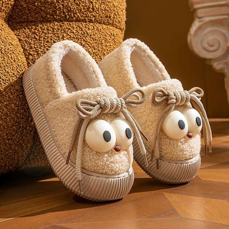 

Новые вельветовые хлопковые тапочки на толстой подошве для женской зимы, новые универсальные глаза, плюшевые, теплые, зимние, для пары Size 36-37 [Size 1-2 smaller shoes]