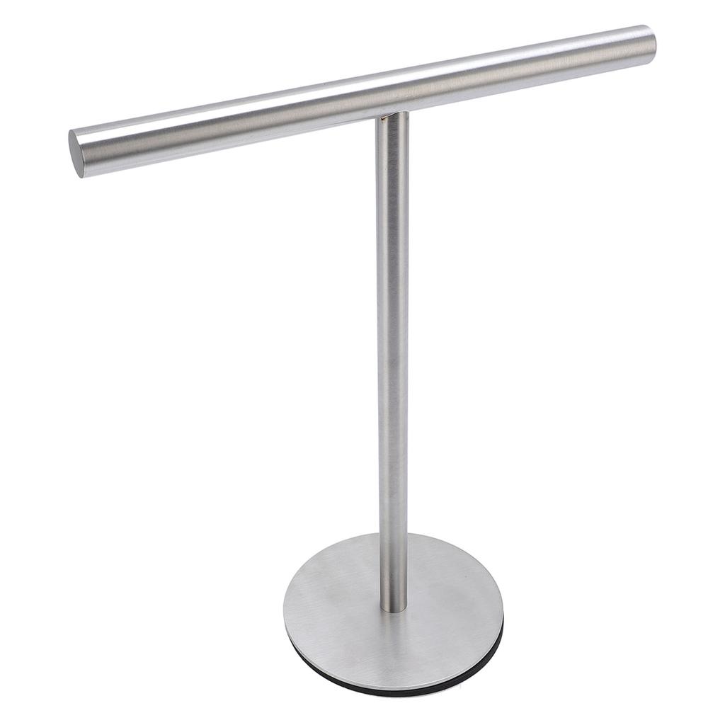 T Shape Towel Holder Stainless Steel Standing Hand Towel Rack with Heavy Base Jewelry Organizer for