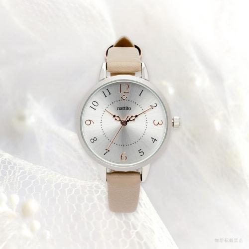 Fieldwork Women's Analog Watch with Leather Strap, Nickel-Free, Simple Design, NF Shiny White Gray, ST299-5