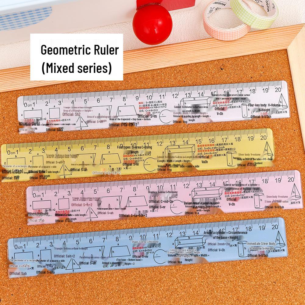 Student Math Formula and Wave Scale Ruler Set