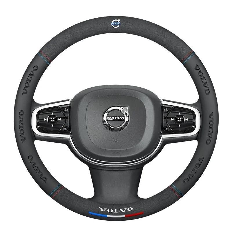 Volvo XC40 XC60 XC70 XC90 V40 V50 V60 V70 C30 C70 S40 S60 S80 S90 Suede Leather Anti-slip Car Steering Wheel Cover Accessories ari963