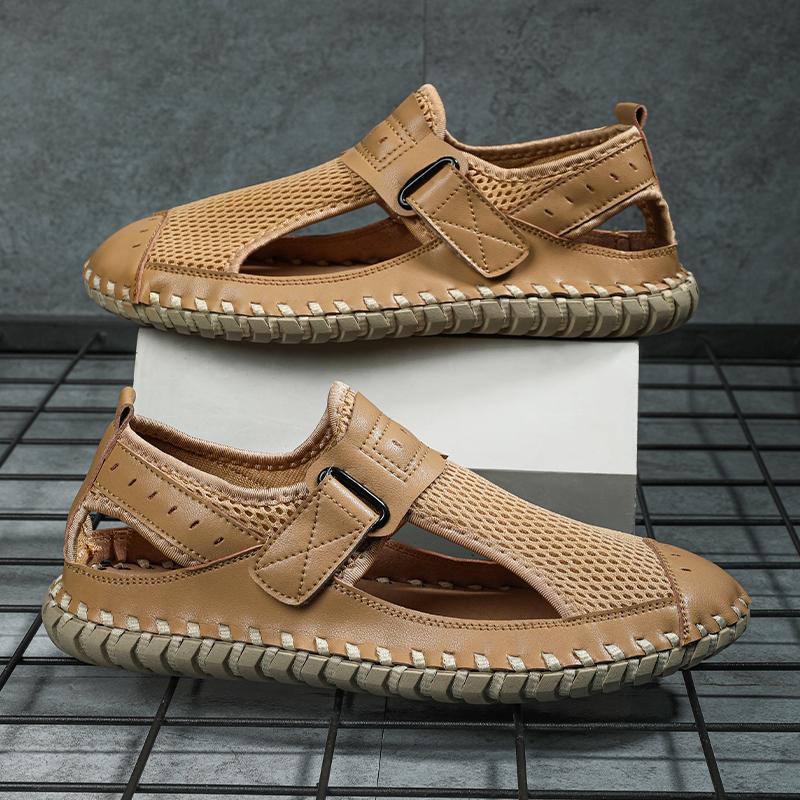 Hollow Out pánské letní boty prodyšné pánské ležérní síťované mokasíny nové ultralehké pánské měkké tenisky ručně vyráběné sandály pro volný čas