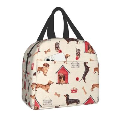 Bolsa Térmica Fofa para Almoço Dachshund para Mulheres Portátil Salsicha Cachorro Salsicha Cooler Térmico Lancheira Viagem ao Ar Livre Sacolas de Piquenique