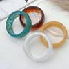 Boho Brown Acrylic Resin Bangles Hip Hop Wide Bangles New Metal Cuff Bangle