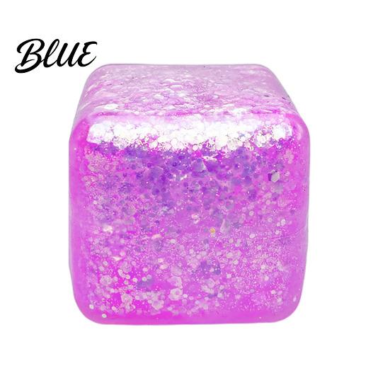 Calming Hand Toy Decompression Glitter Cube Squeeze Anxiety Relief Stress Focus Improvement Sensory Slow Rising Office Workers Relaxation Ball