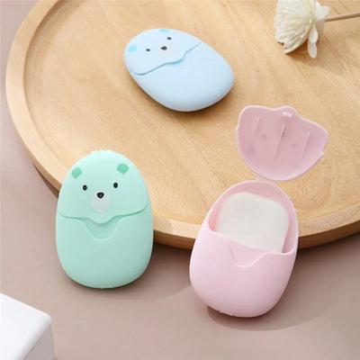 6 Boxes 300 Sheets Mini Portable Disposable Travel Paper Soap Sheets Foaming Hand Washing Bath Scented Hand Soap Easy To