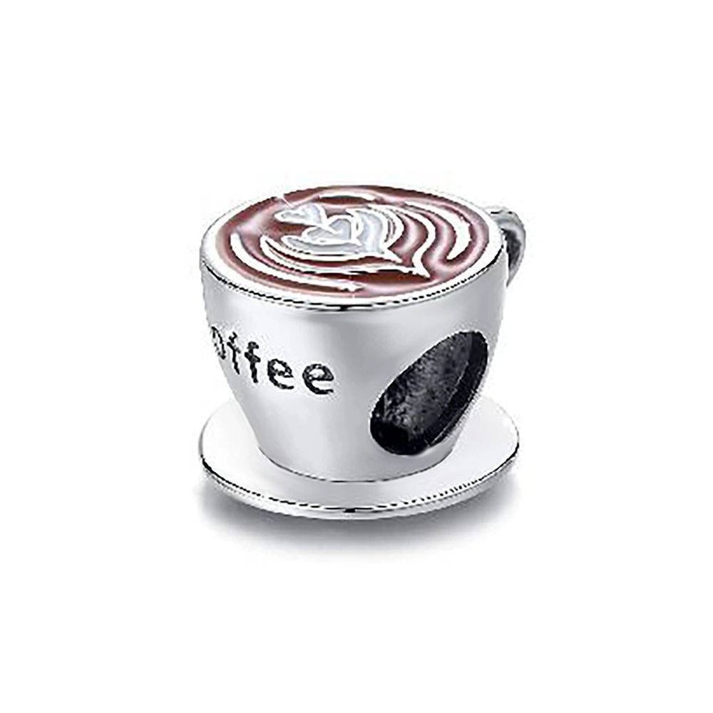 Copper Charm Cute Coffee Pendant Beads Fit Original Bracelet Necklace Diy Jewelry Women Gifts