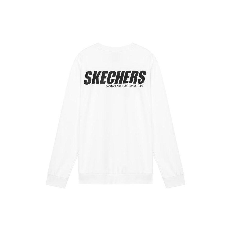 Skechers American Vintage Large Letter Logo Print Casual Pullover Sweatshirt Unisex sweatshirt Bright-White L320U106-0019 L