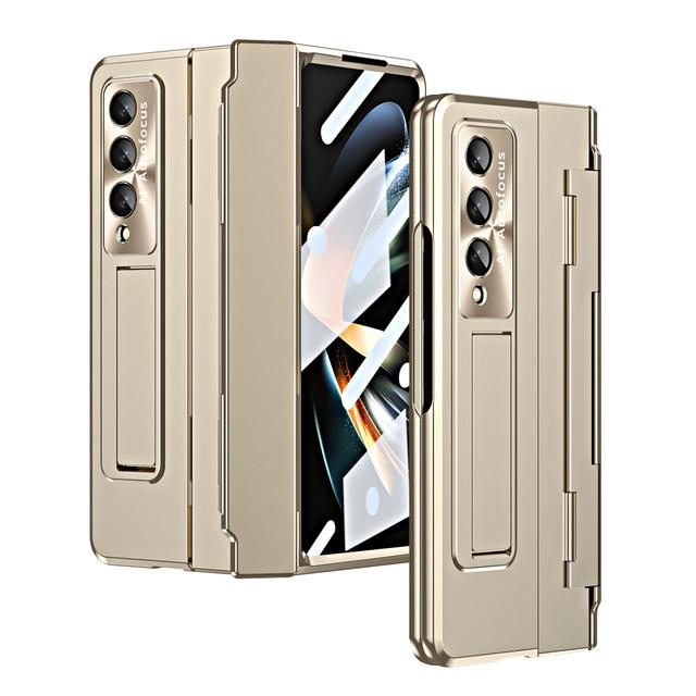 Hårt pansar för Samsung Galaxy Z Fold 4 Fold3 5G Fodral Stöd Gångjärnsskydd Glasfilm Skydd