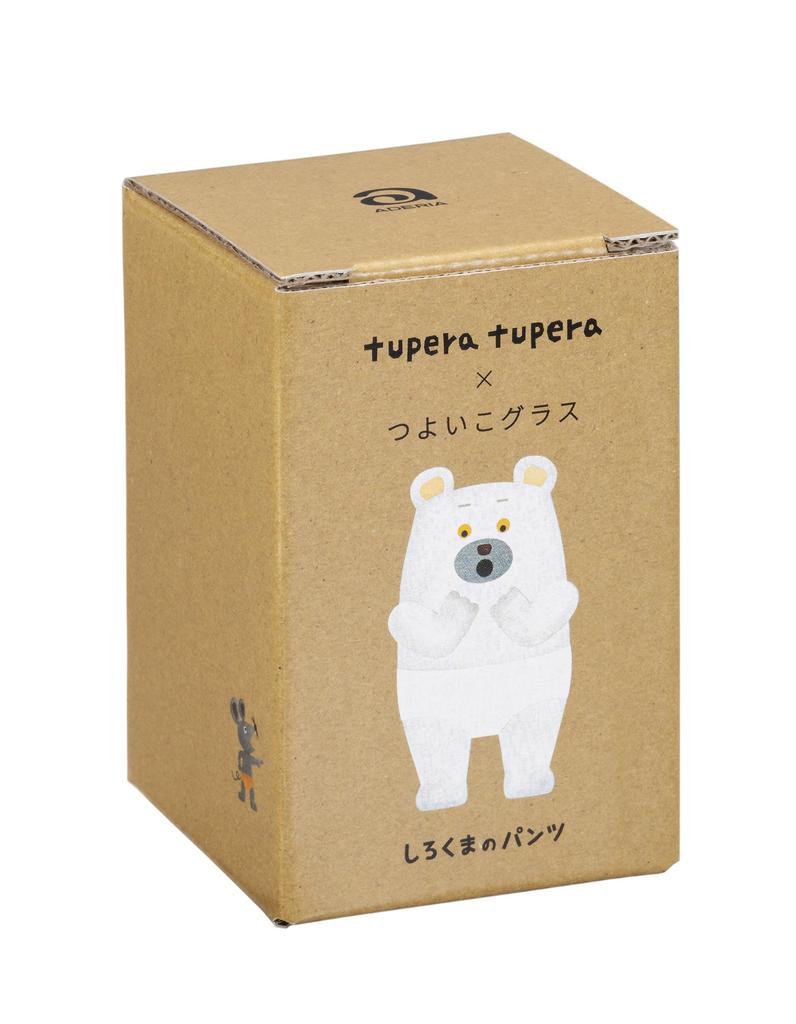 ADERIA [Tsuyoiko Glass, Small, Polar Bear Pants Design, 130ml, Kids Design Award Winner, Gift Box, Made In Japan, 6230] Tupera Tupera Children's