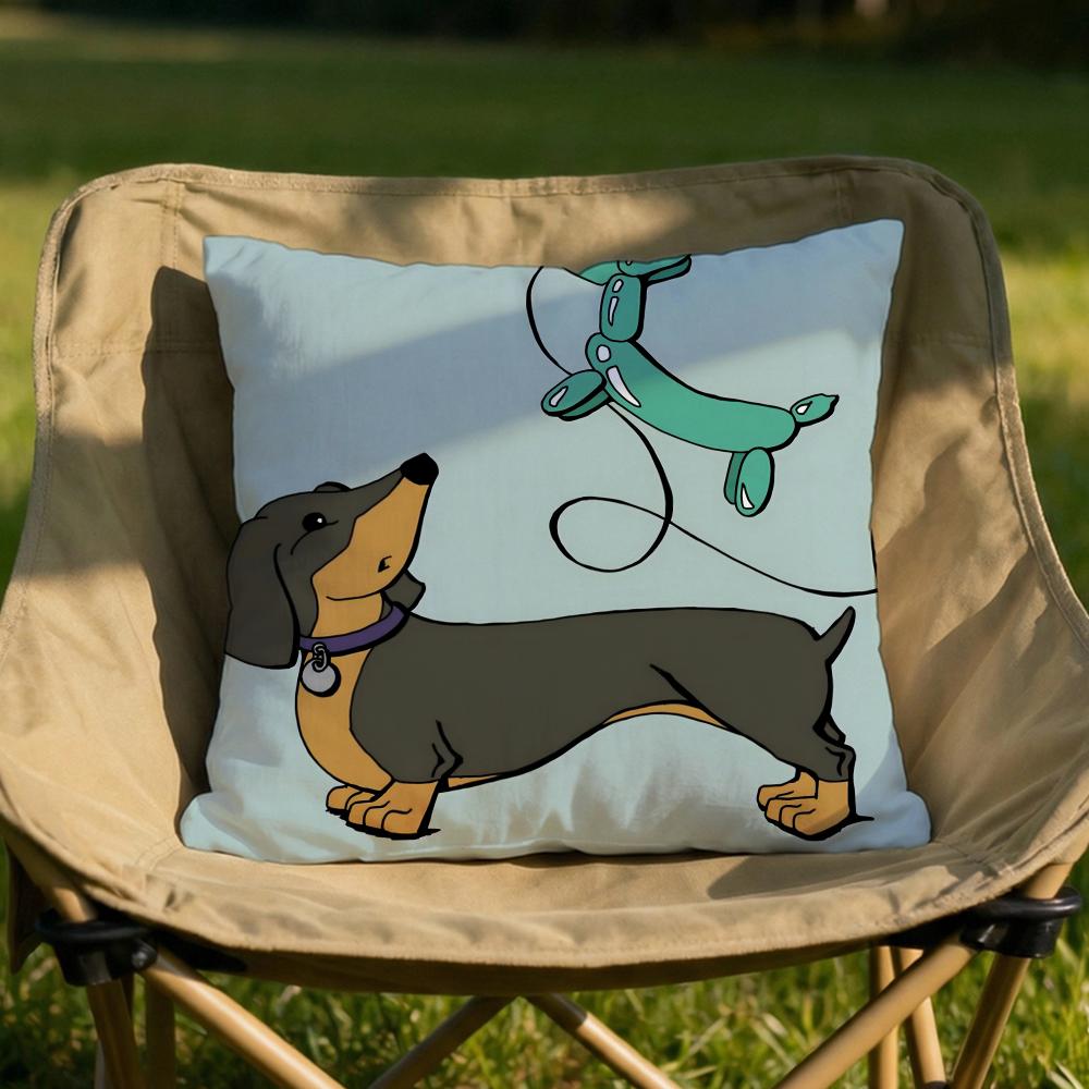 Cute Dachshund Dog Cushion Cover Soft Reversible Durable Pillow Cover MultiScene Use for Home Car Daily Comfort