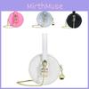 Chic Mini Round Coin Purse For Girls Modern Chain Strap Perfect For Daily Use