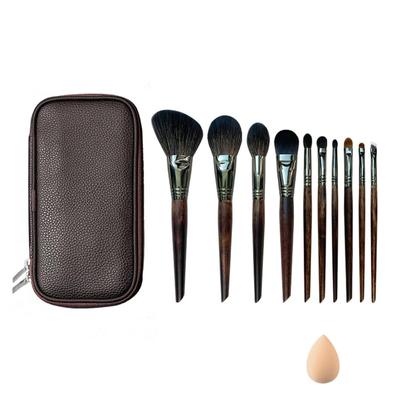 Natürliches Ziegenhaar Premium Make-up Pinselset (10 Stück) - Superweiche Make-up-Pinsel - Perfekt für den Muttertag, Abschlussgeschenke und Hochzeitsgeschenke