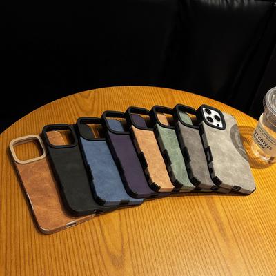 Vintage Leather Matte Magnetic Case For iPhone 16 Pro Max 15 Pro 14 13 12 11 Solid Color Slim Soft Shockproof for Magsafe Phone Cover